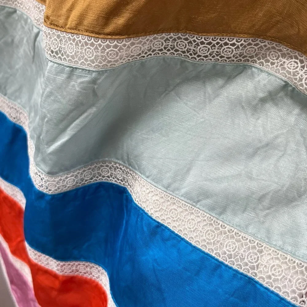 J. Crew Linen Blend Color‎ Block Panel Skirt- Size 6